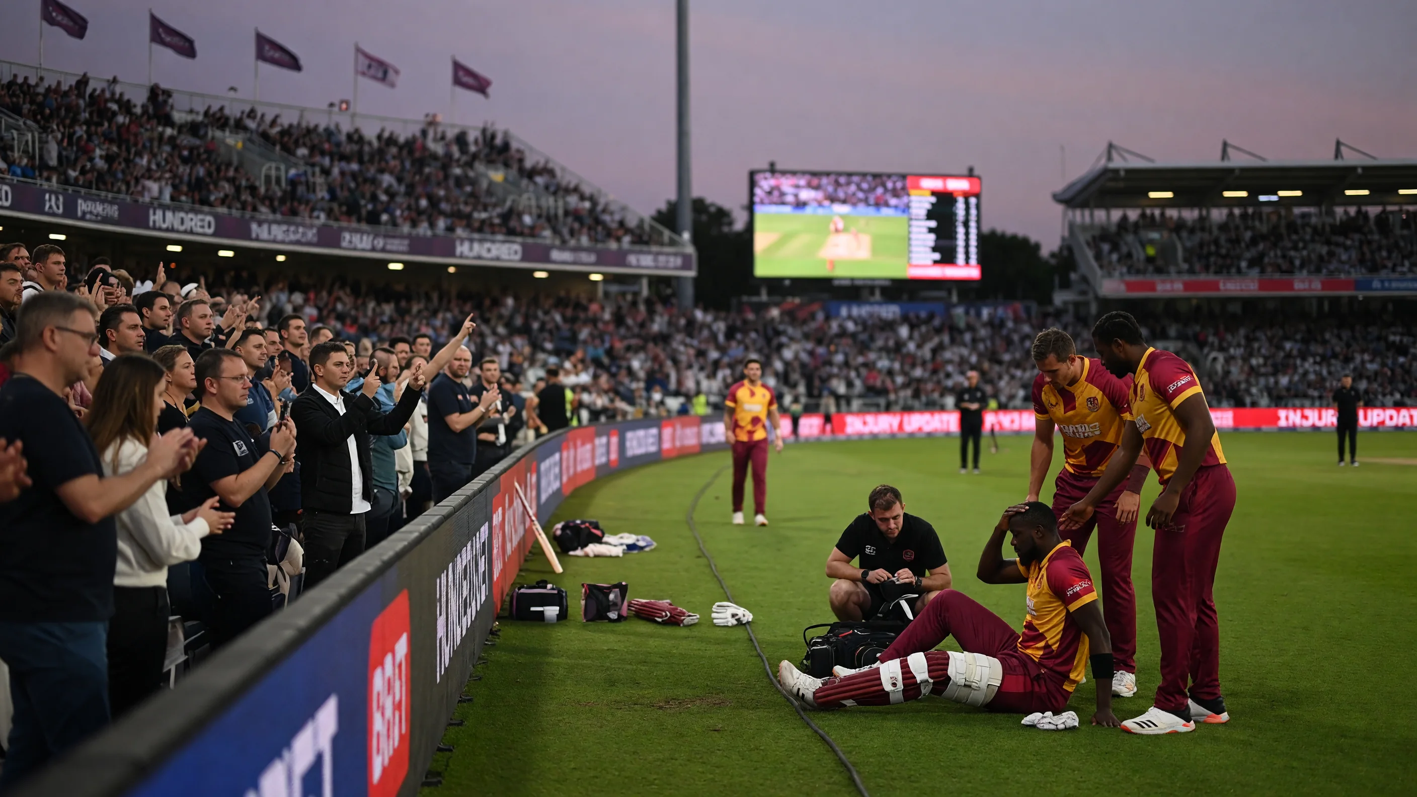 Wide floodlit cricket stadium atmosphere ahead of a major T20 franchise match
